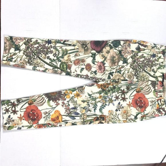 Zara Basics Floral Print Skinny Cropped jeans - Picture 7 of 10